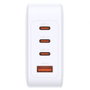 D-Link Cargador de Pared GaN DCP-101 100W con 4 Puertos (3x USB-C, 1x USB-A) Blanco